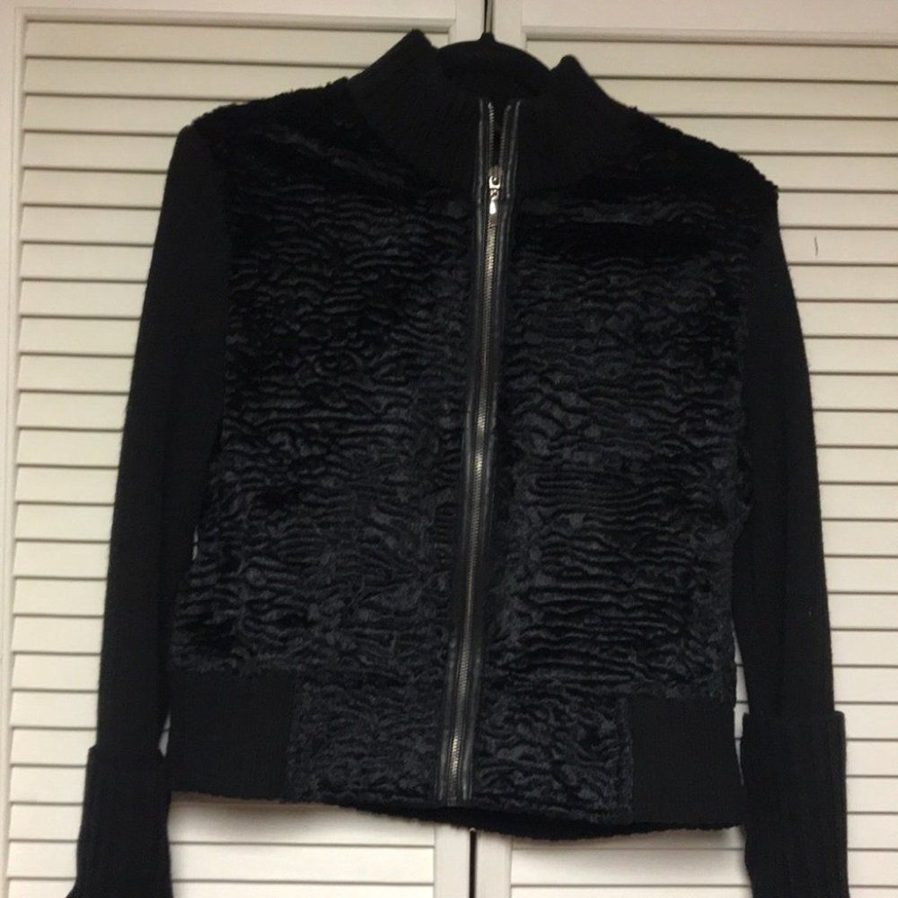 Express Womens Jacket Size Large Black Euc Zip Up